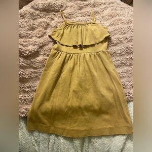 EUC Kate Quinn Mustard Yellow Ruffle Top Tank Dress